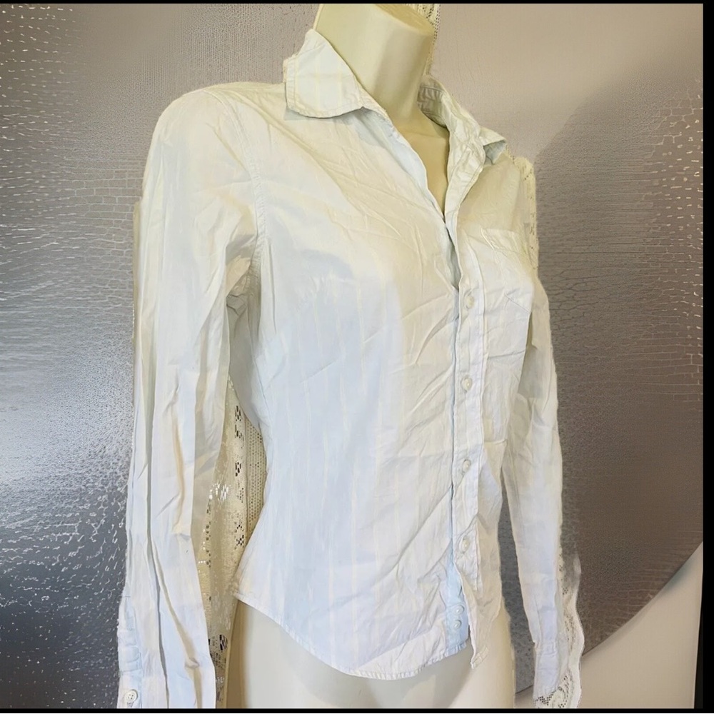 Vintage Abercrombie &Fitch Button Down Shirt Blue /Yellow Stripes XS